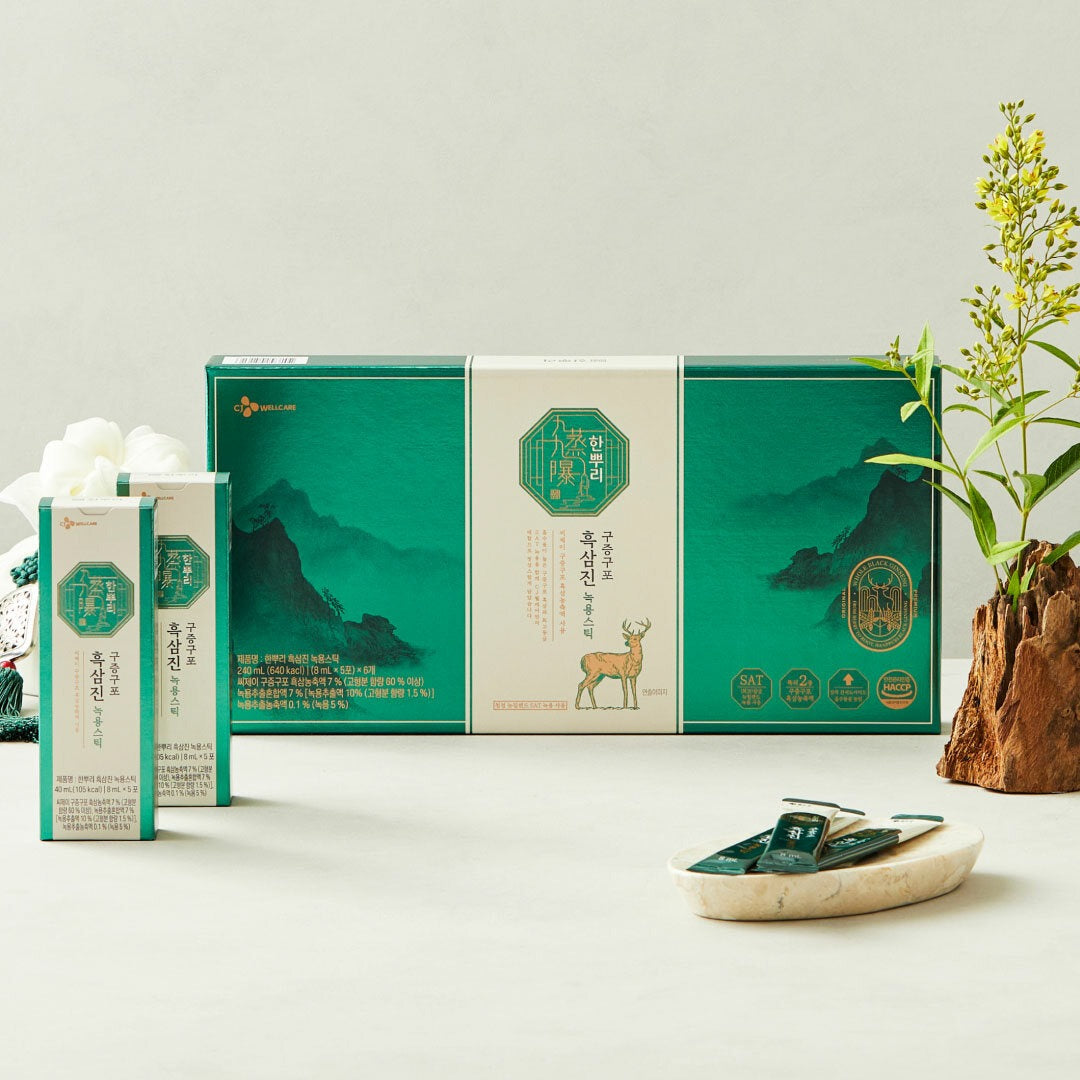 Hắc Sâm Nhung Hươu CJ Hanppuri Gujeonggupo Black Ginseng Jin Green Yong Stick