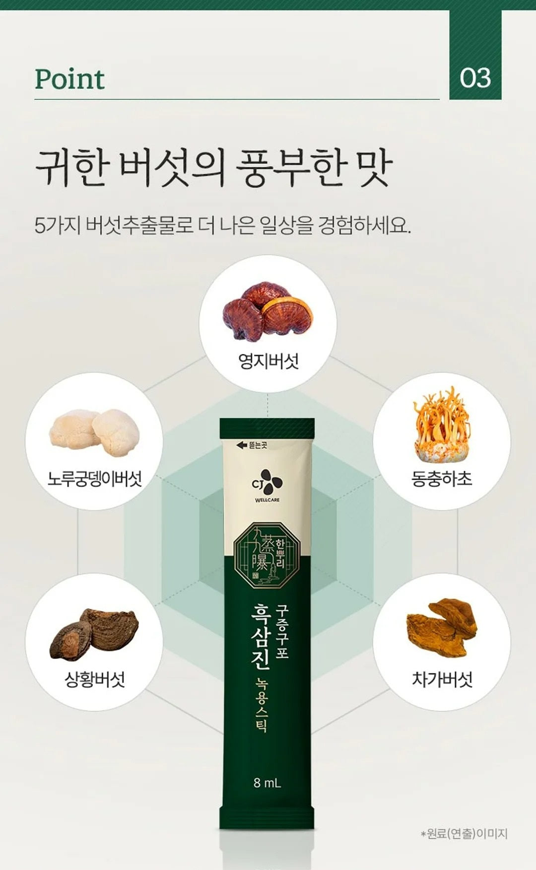 Hắc Sâm Nhung Hươu CJ Hanppuri Gujeonggupo Black Ginseng Jin Green Yong Stick