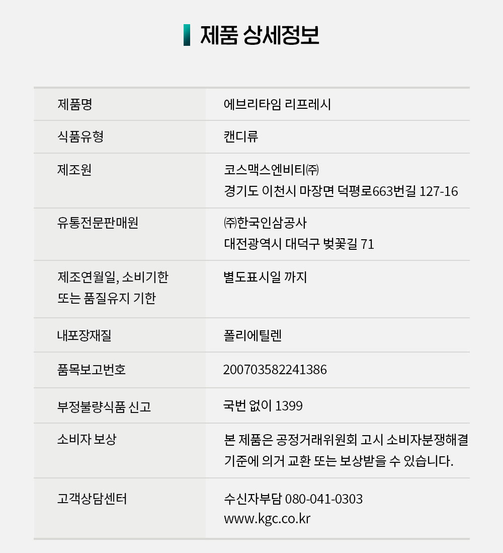 Hồng Sâm KGC Jung Kwan Jang EVERYTIME Refresh #10 Days-Kallos