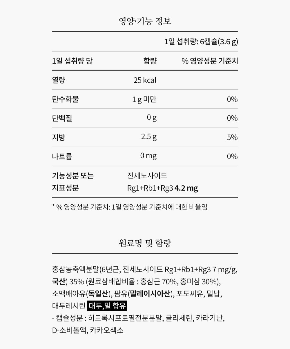 Hồng Sâm KGC Korean Red Ginseng Extract Capsule #50 Days-Kallos