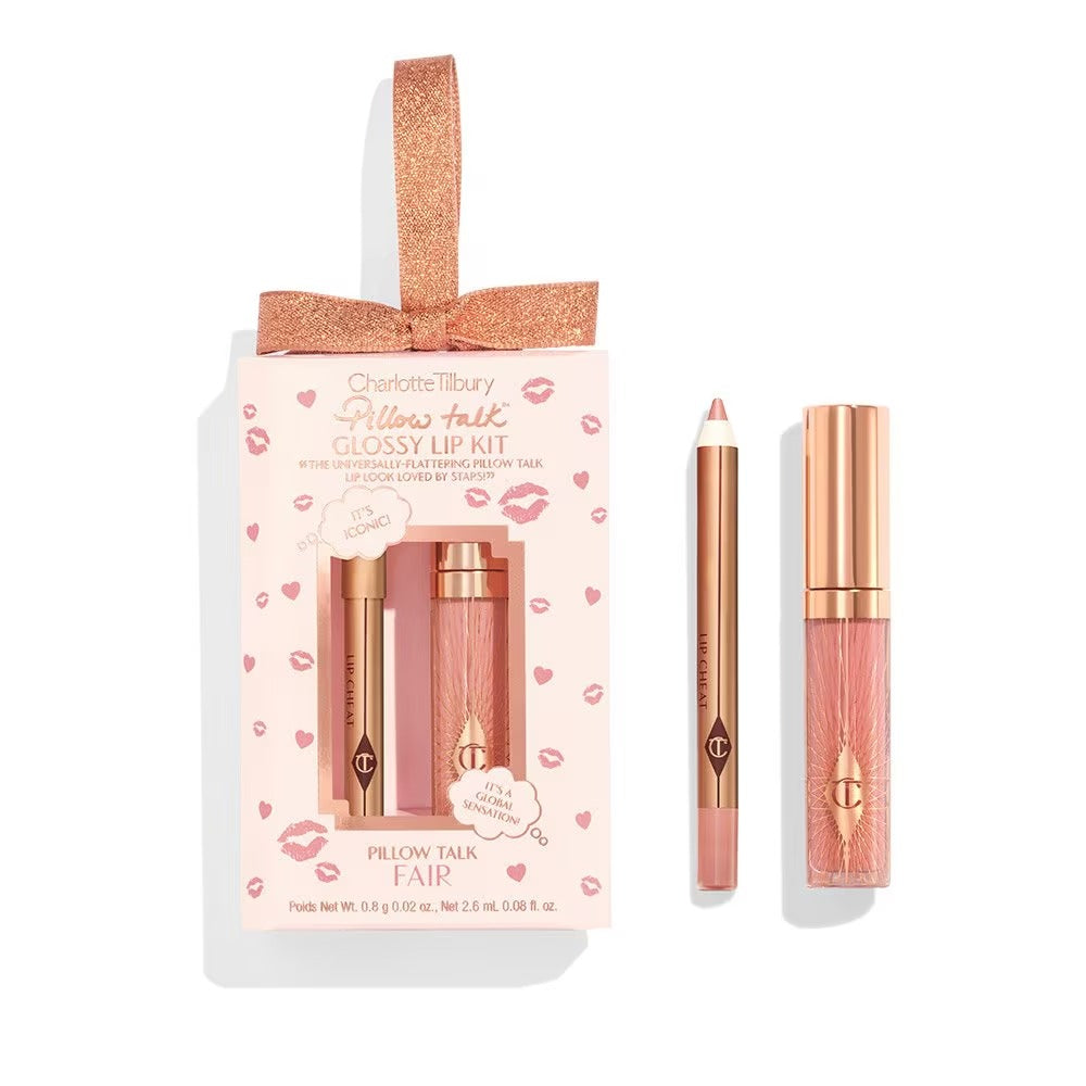 Bộ Quà Tặng Charlotte Tilbury Pillow Talk Mini Glossy Lips Duo #Pillow Talk Fair