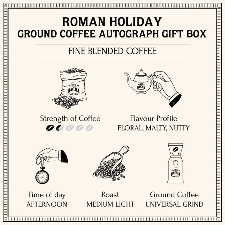 Cà Phê Bacha Roman Holiday Coffee Ground Beans Autograph Collection