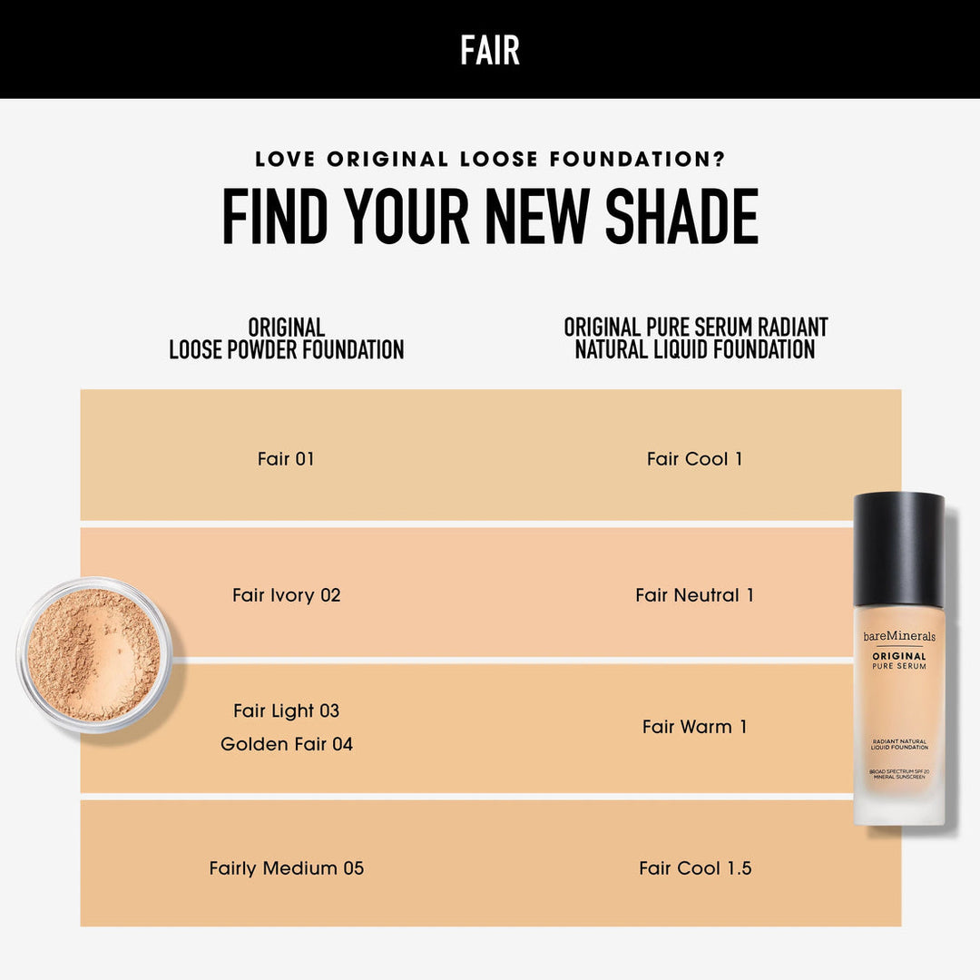 Kem Nền bareMinerals ORIGINAL Pure Serum #Light Cool 2