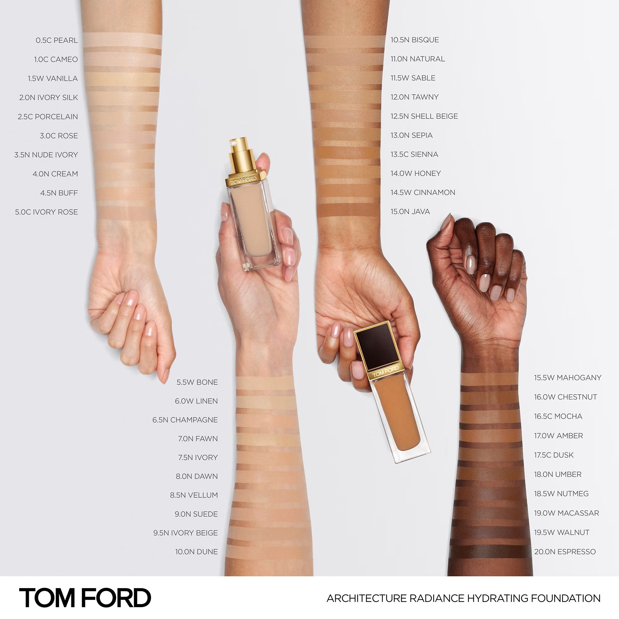 Kem Nền TOM FORD Architecture Radiance Hydrating Foundation #7.0N Fawn-Kallos