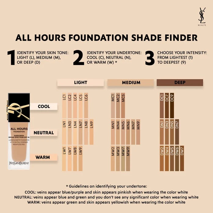 Kem Nền YSL All Hours Foundation #LC2 Light Cool 2 - Kallos Vietnam