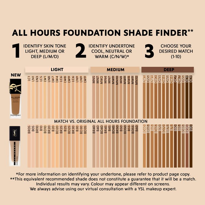 Kem Nền YSL All Hours Foundation #LC3 Light Cool 3 - Kallos Vietnam