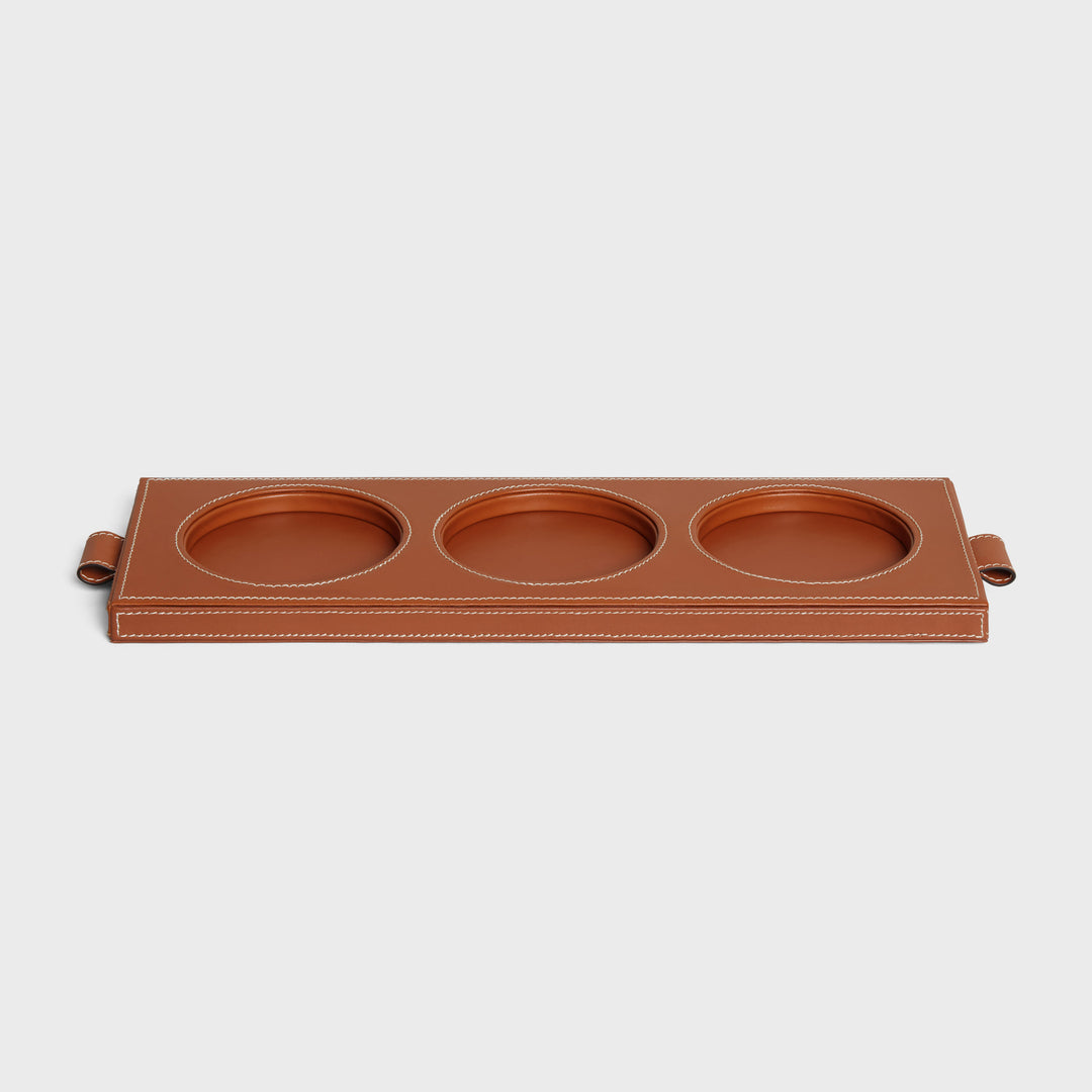 Khay Đựng Nến Thơm CELINE Candle Tray In Smooth Calfskin #Tan