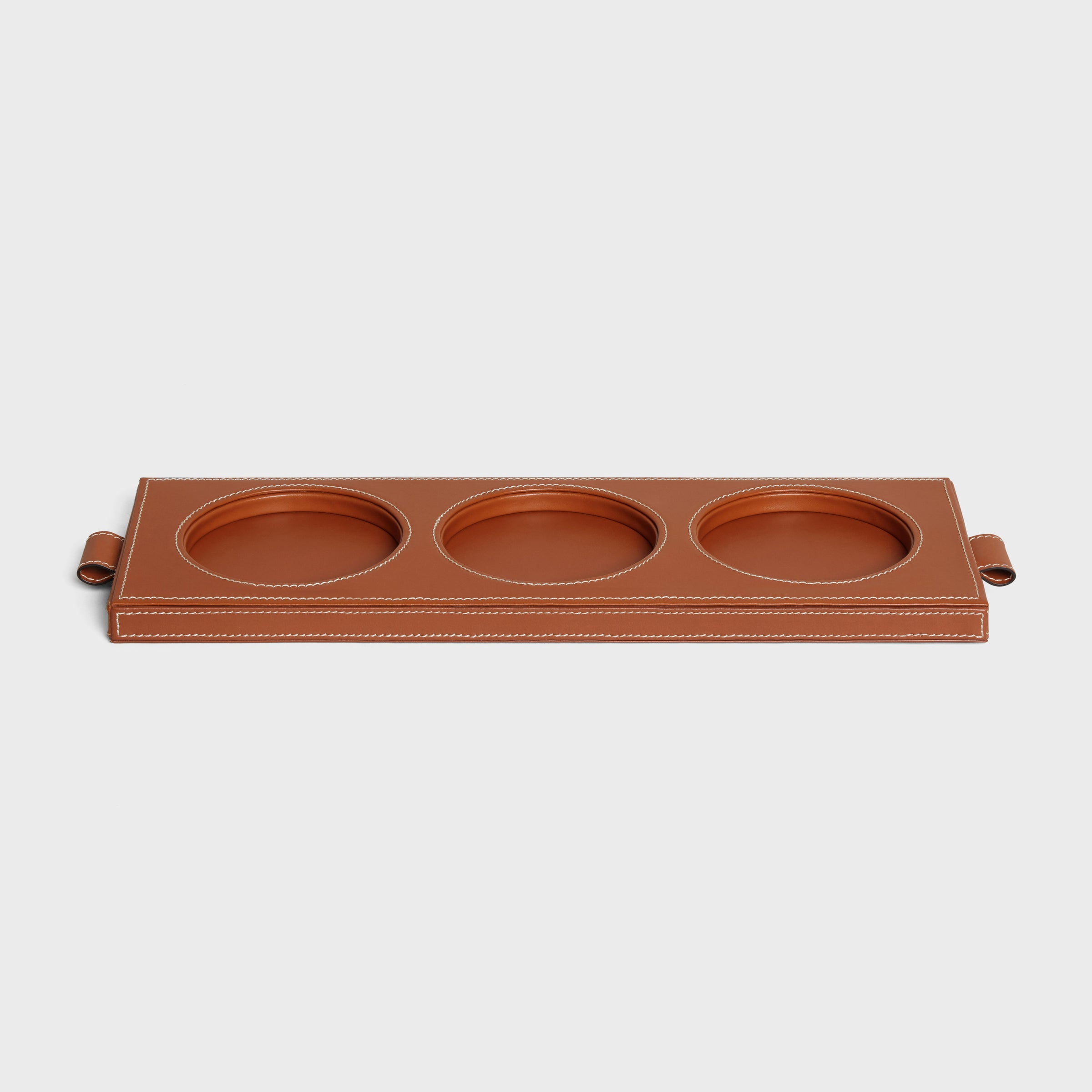 Khay Đựng Nến Thơm CELINE Candle Tray In Smooth Calfskin #Tan