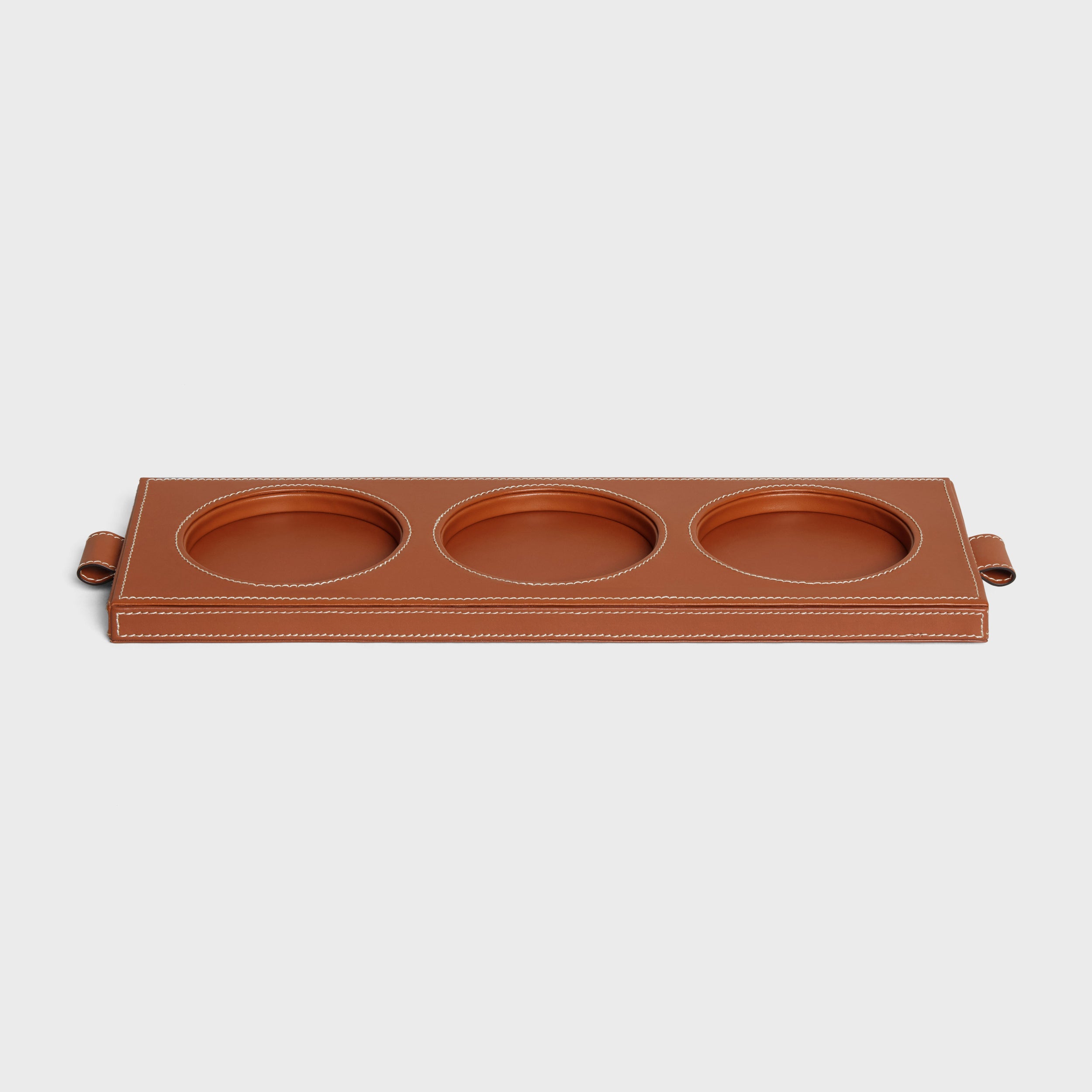 Khay Đựng Nến Thơm CELINE Candle Tray In Smooth Calfskin #Tan - Kallos Vietnam