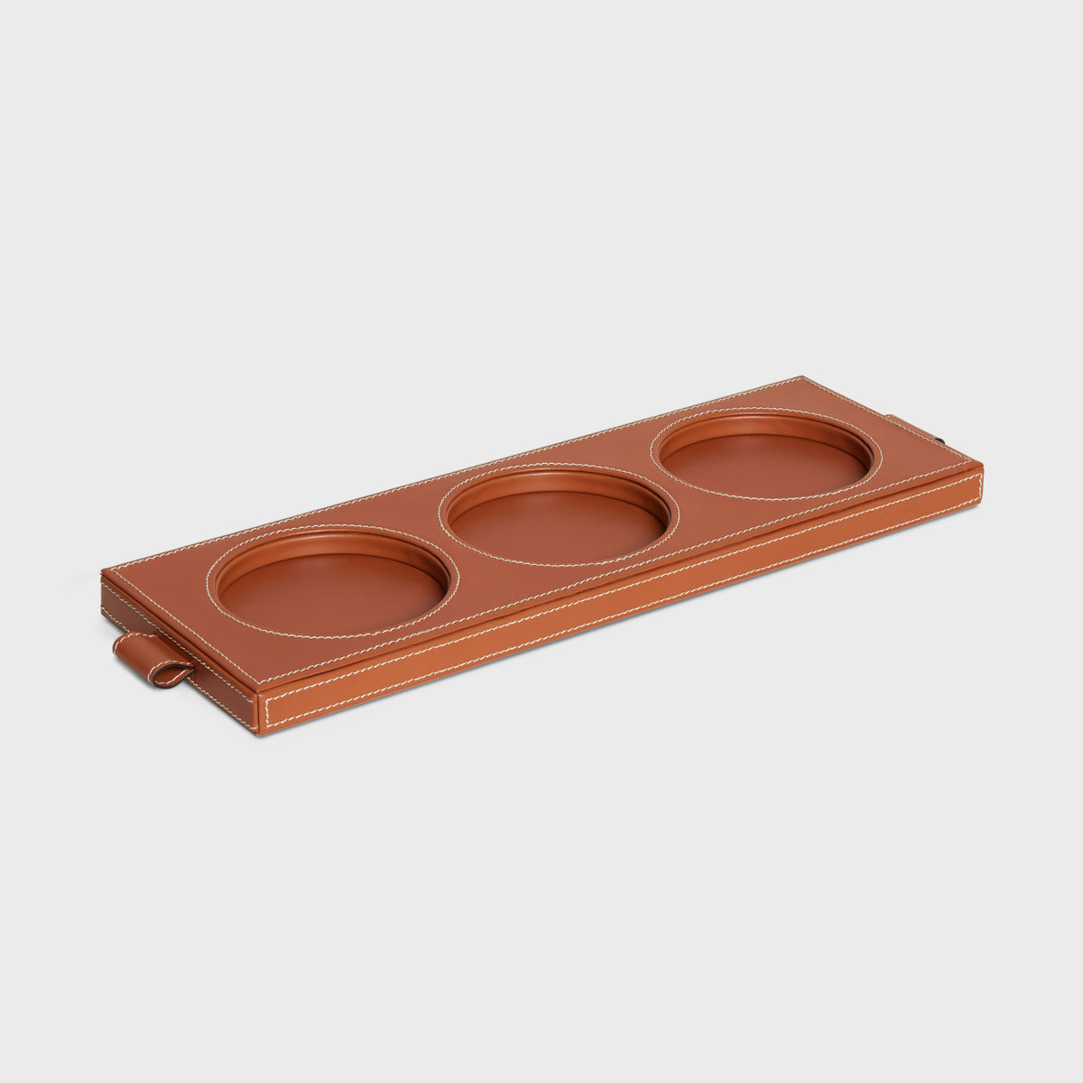 Khay Đựng Nến Thơm CELINE Candle Tray In Smooth Calfskin #Tan - Kallos Vietnam