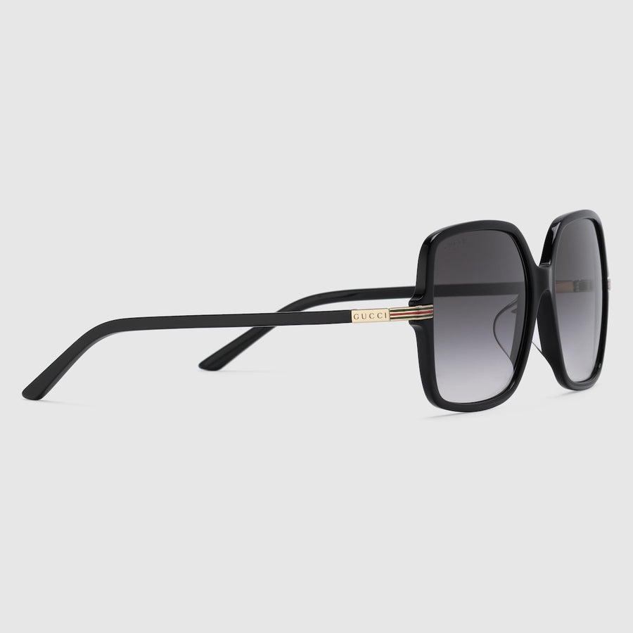 Kính Mát GUCCI Low Nose Bridge Fit Square Sunglasses #Black - Kallos Vietnam