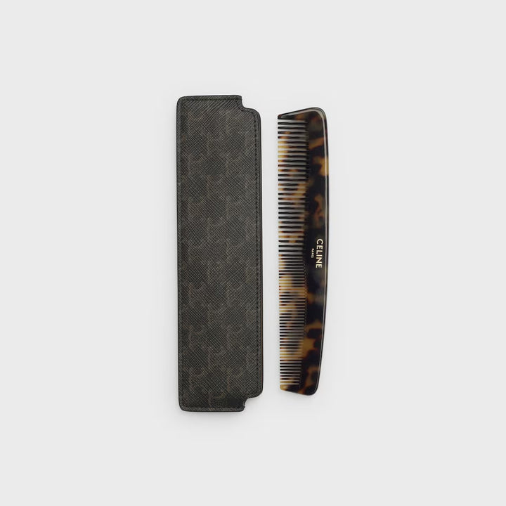 Lược CELINE Hair Comb With Case In Triomphe Canvas 