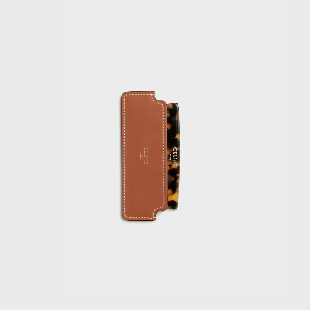 Lược CELINE Moustache Comb With Case In Natural Calfskin #Tan