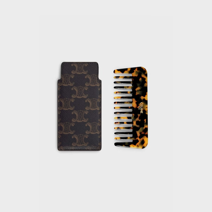 Lược CELINE Small Hair Comb With Case In Triomphe Canvas 