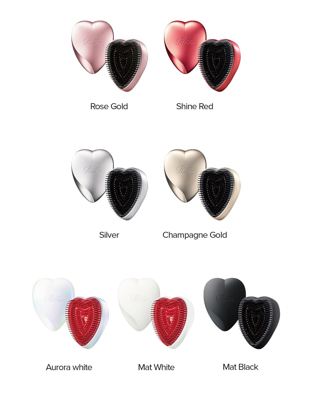 Lược Gỡ Rối ReFa Heart Brush #Shine Red