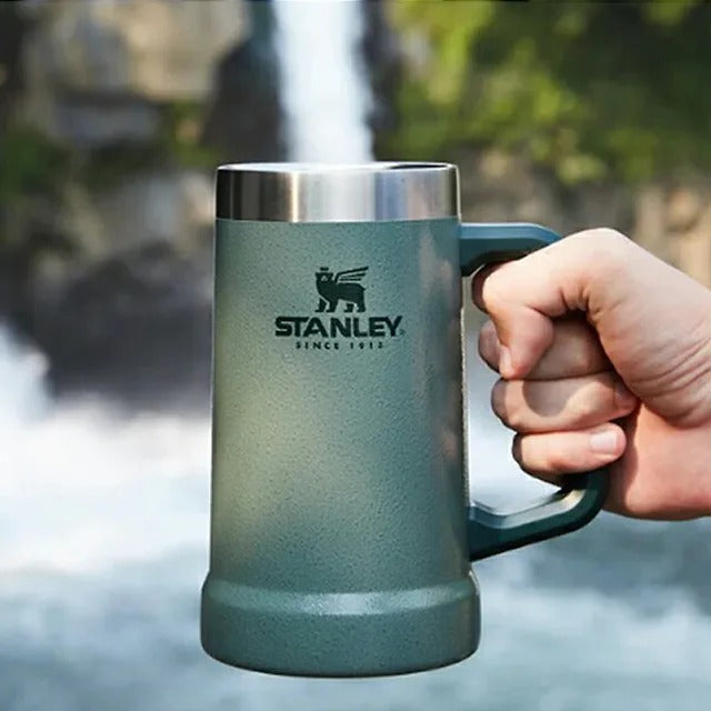 Ly STANLEY Adventure Big Grip Beer Stein #Hammertone Green