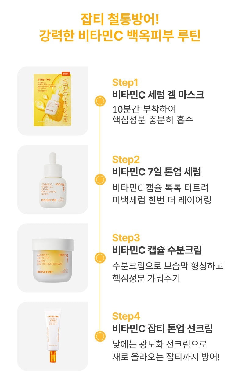 Mặt Nạ INNISFREE Vitamin C Green Tea Enzyme Brightening Serum Gel Mask-Kallos