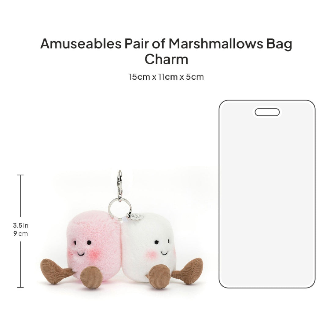 Móc Khoá Kẹo Bông JELLYCAT Amuseables Pair Of Marshmallows Bag Charm
