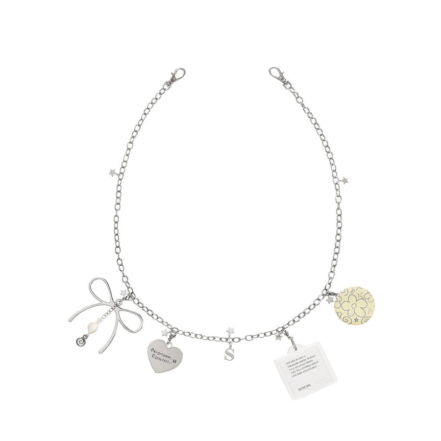 Móc Khoá Stand Oil Multi-Charm Chain Keyring #Silver-Kallos