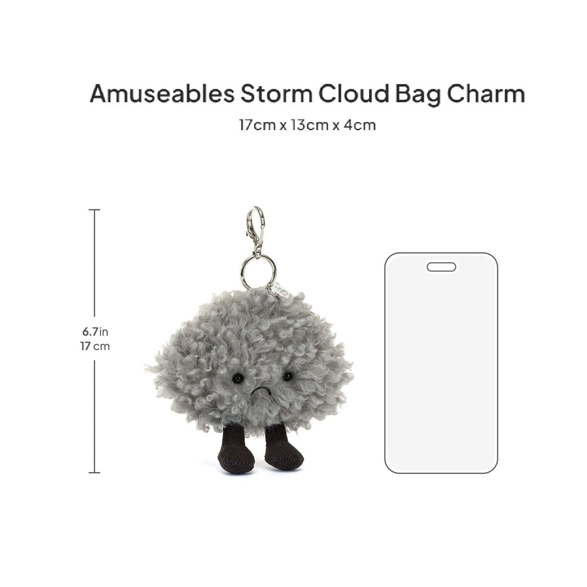 Móc Khoá Thú Bông JELLYCAT Amuseables Storm Cloud Bag Charm