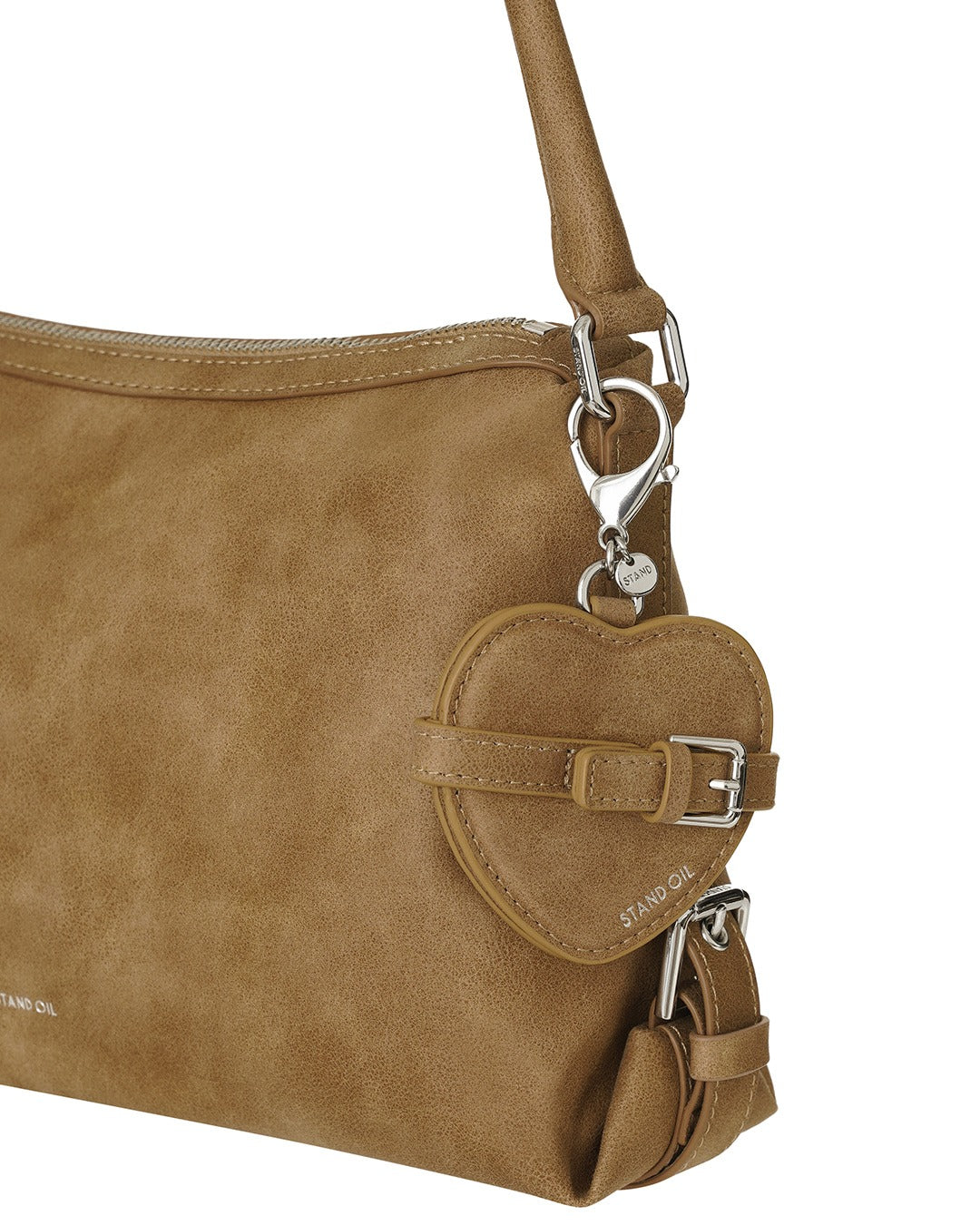Móc Khoá Túi Xách Stand Oil Belted Mirror Keyring #Camel