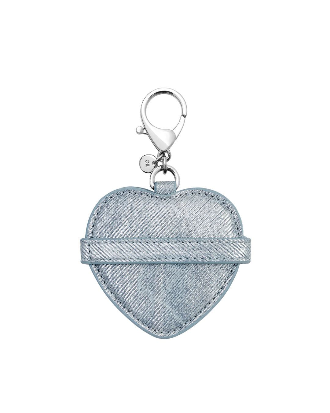 Móc Khoá Túi Xách Stand Oil Belted Mirror Keyring #Silver Denim