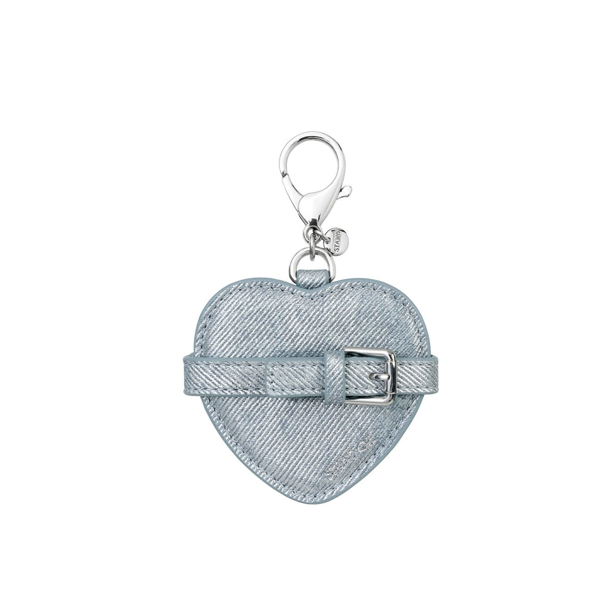 Móc Khoá Túi Xách Stand Oil Belted Mirror Keyring #Silver Denim