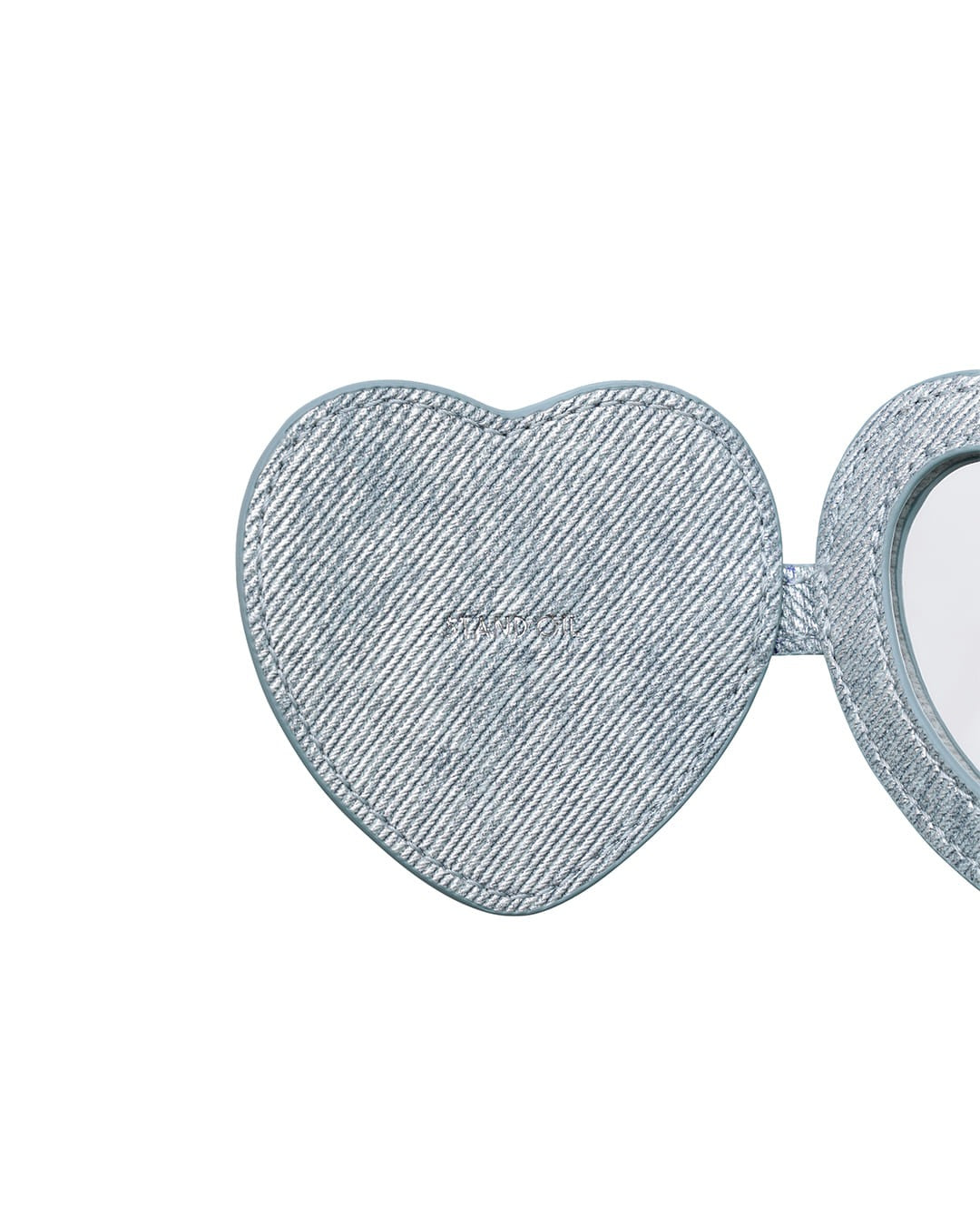 Móc Khoá Túi Xách Stand Oil Belted Mirror Keyring #Silver Denim