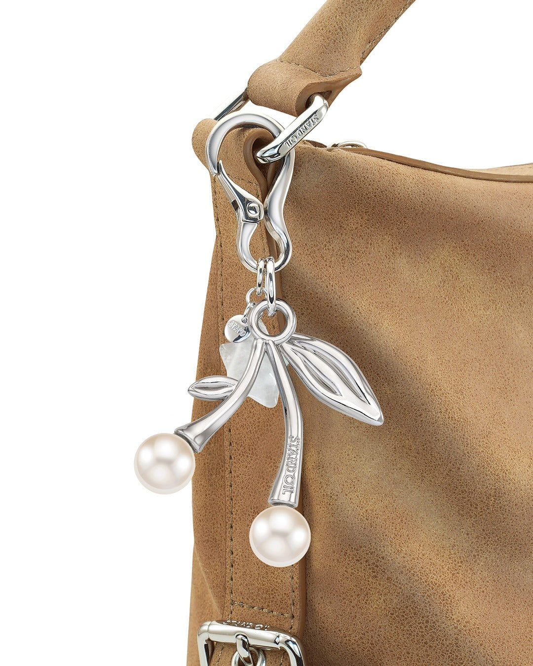 Móc Khoá Túi Xách Stand Oil Cherry Pearl Keyring #Silver