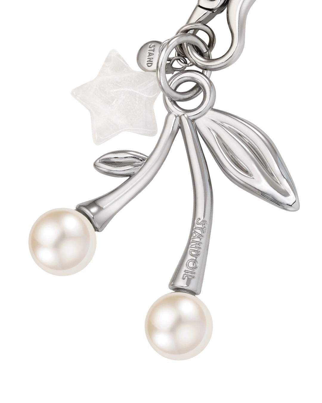 Móc Khoá Túi Xách Stand Oil Cherry Pearl Keyring #Silver