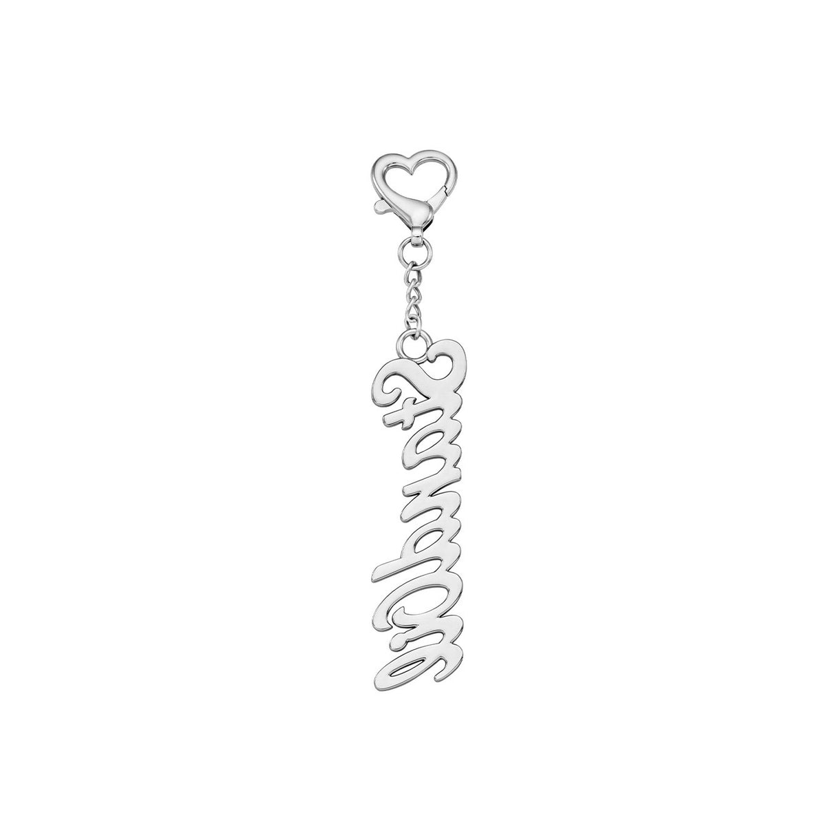 Móc Khoá Túi Xách Stand Oil Letter Logo Keyring #Silver