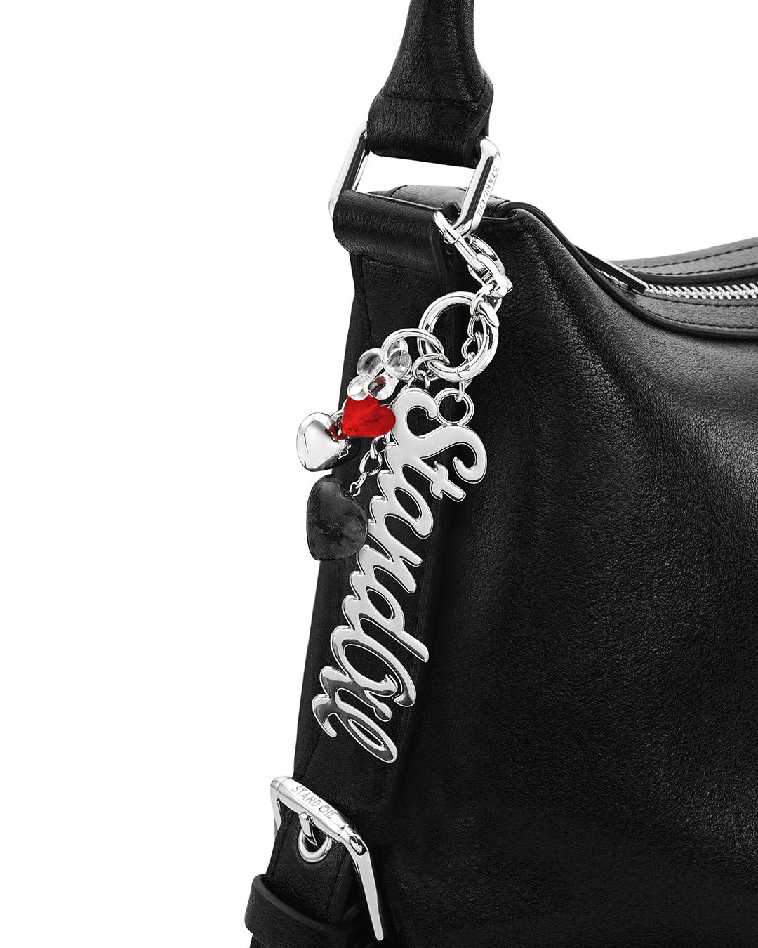 Móc Khoá Túi Xách Stand Oil Letter Logo Keyring #Silver