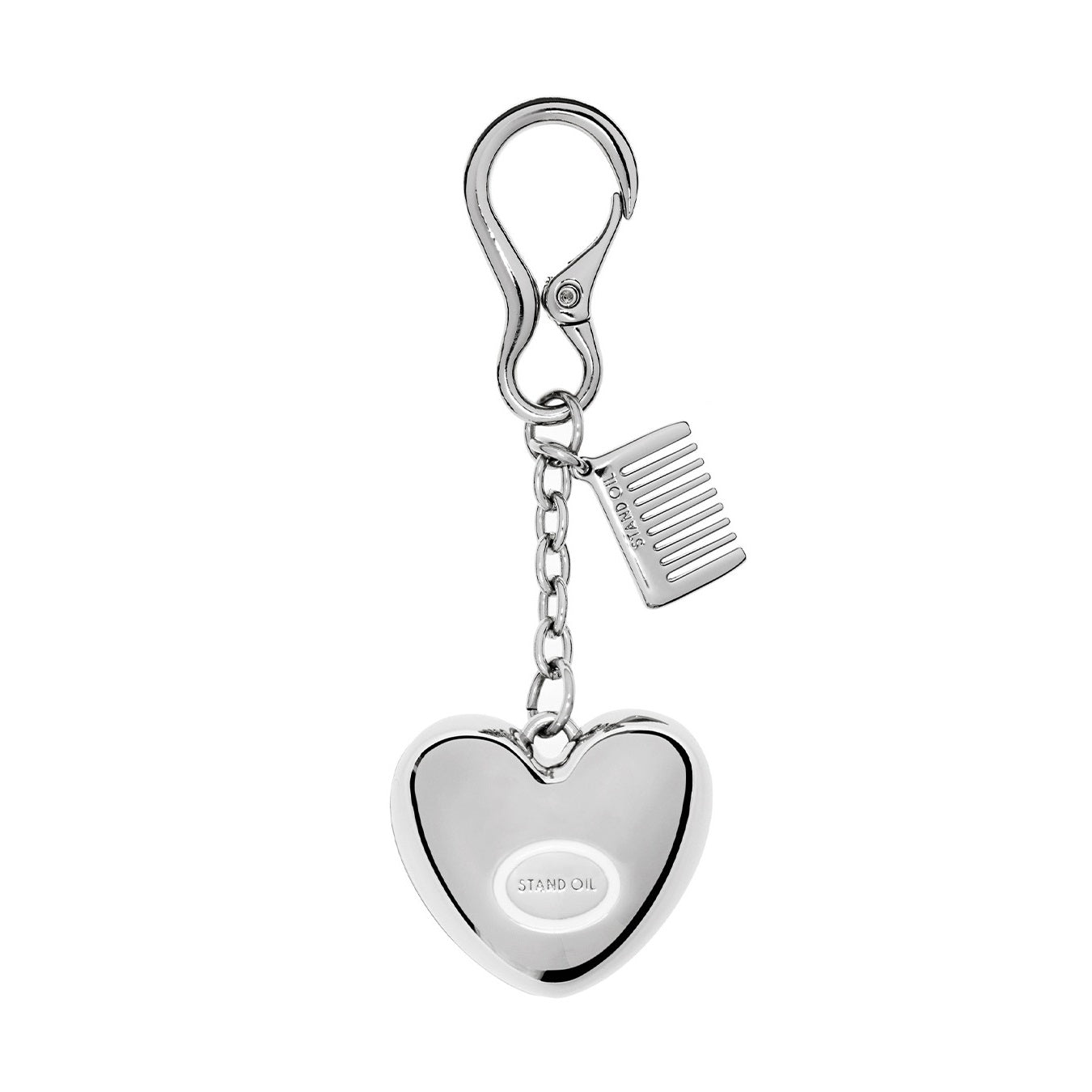 Móc Khoá Túi Xách Stand Oil Mirror Heart Keyring #Silver-Kallos