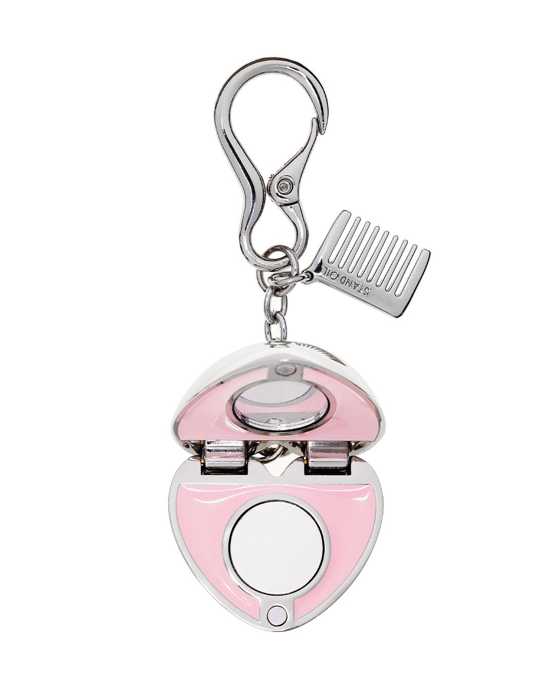 Móc Khoá Túi Xách Stand Oil Mirror Heart Keyring #Silver
