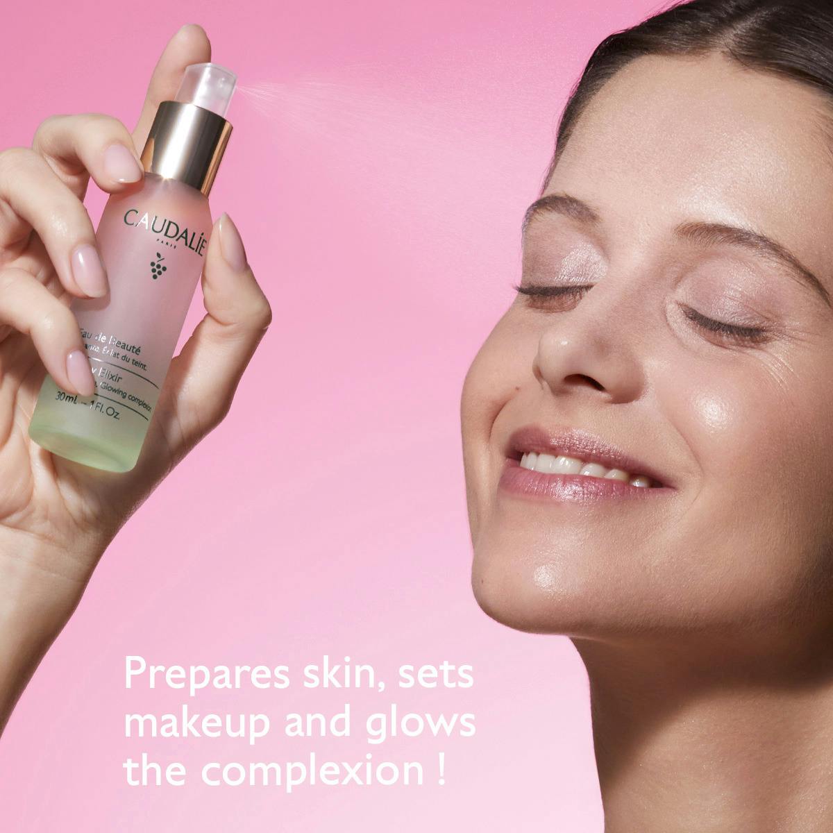 Nước Hoa Hồng Caudalie Beauty Elixir Prep, Set, Glow Face Mist #30 mL