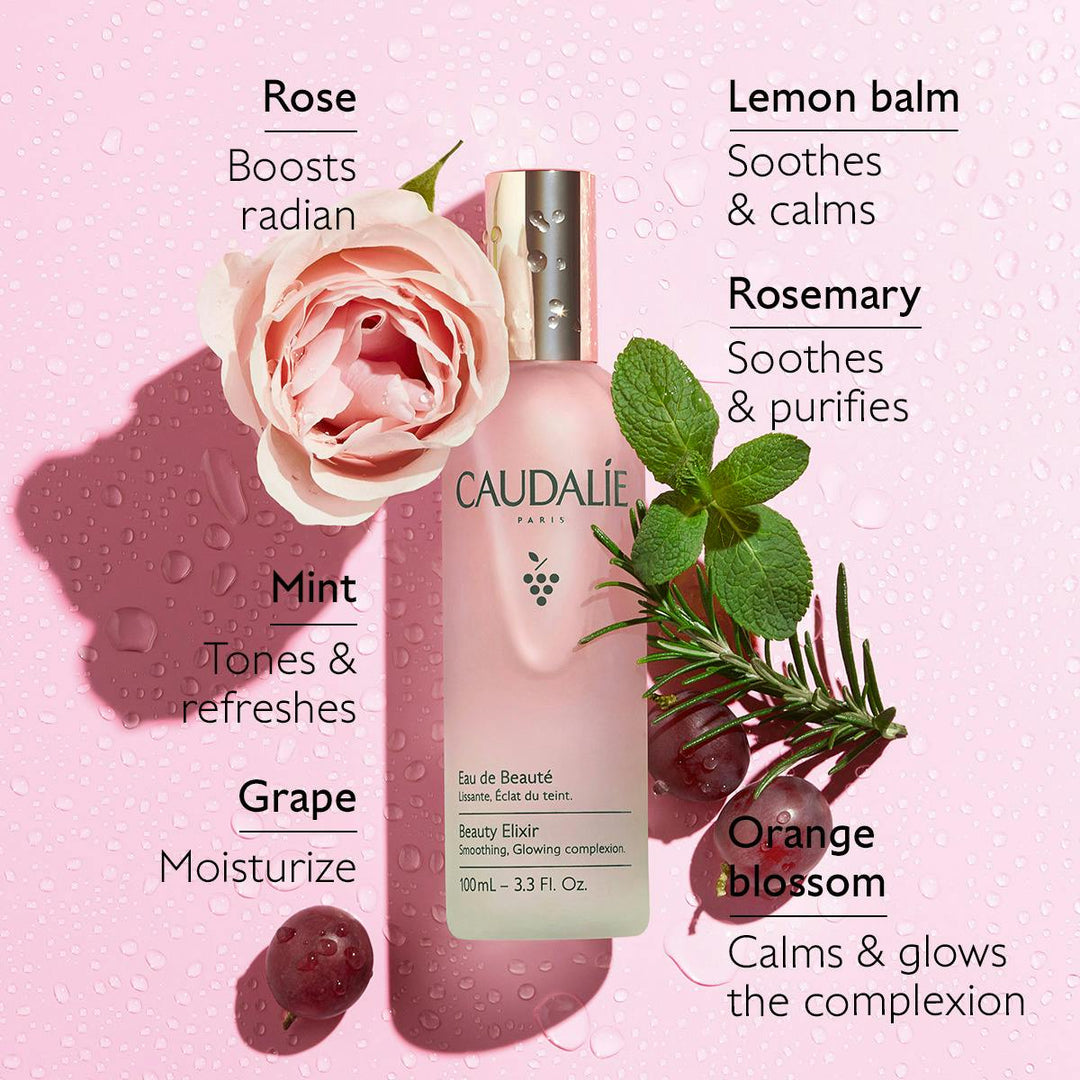 Nước Hoa Hồng Caudalie Beauty Elixir Prep, Set, Glow Face Mist #30 mL