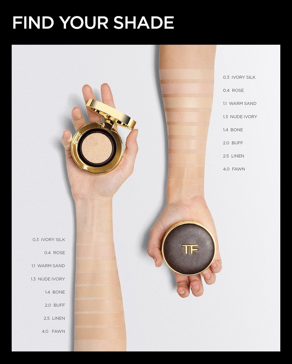 Phấn Nước TOM FORD Grain Leather Shade & Illuminate Radiance Cushion #2.5 Linen - Kallos Vietnam