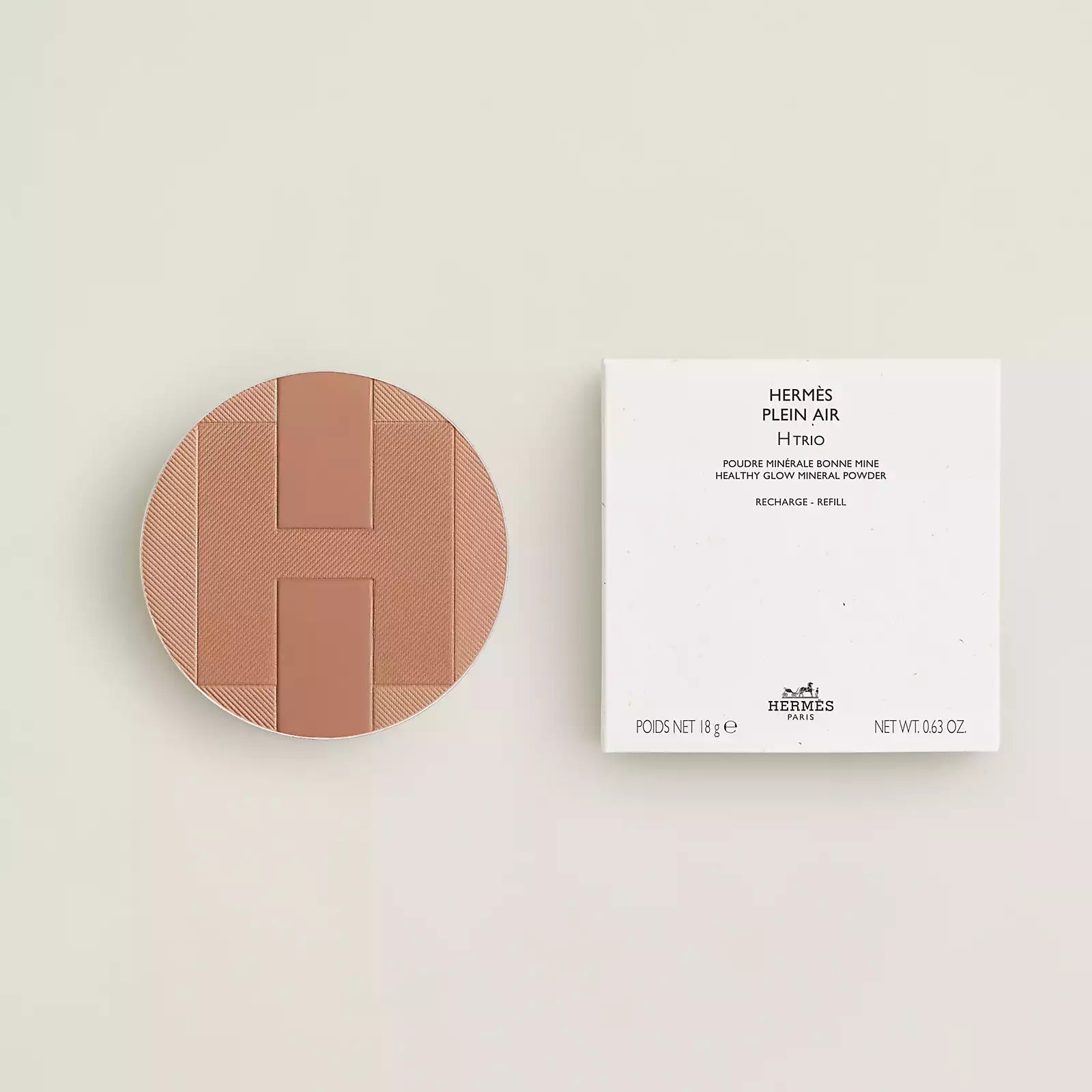 Phấn Phủ HERMÈS Plein Air H Trio Healthy Glow - Refill #04 Sienne - Kallos Vietnam
