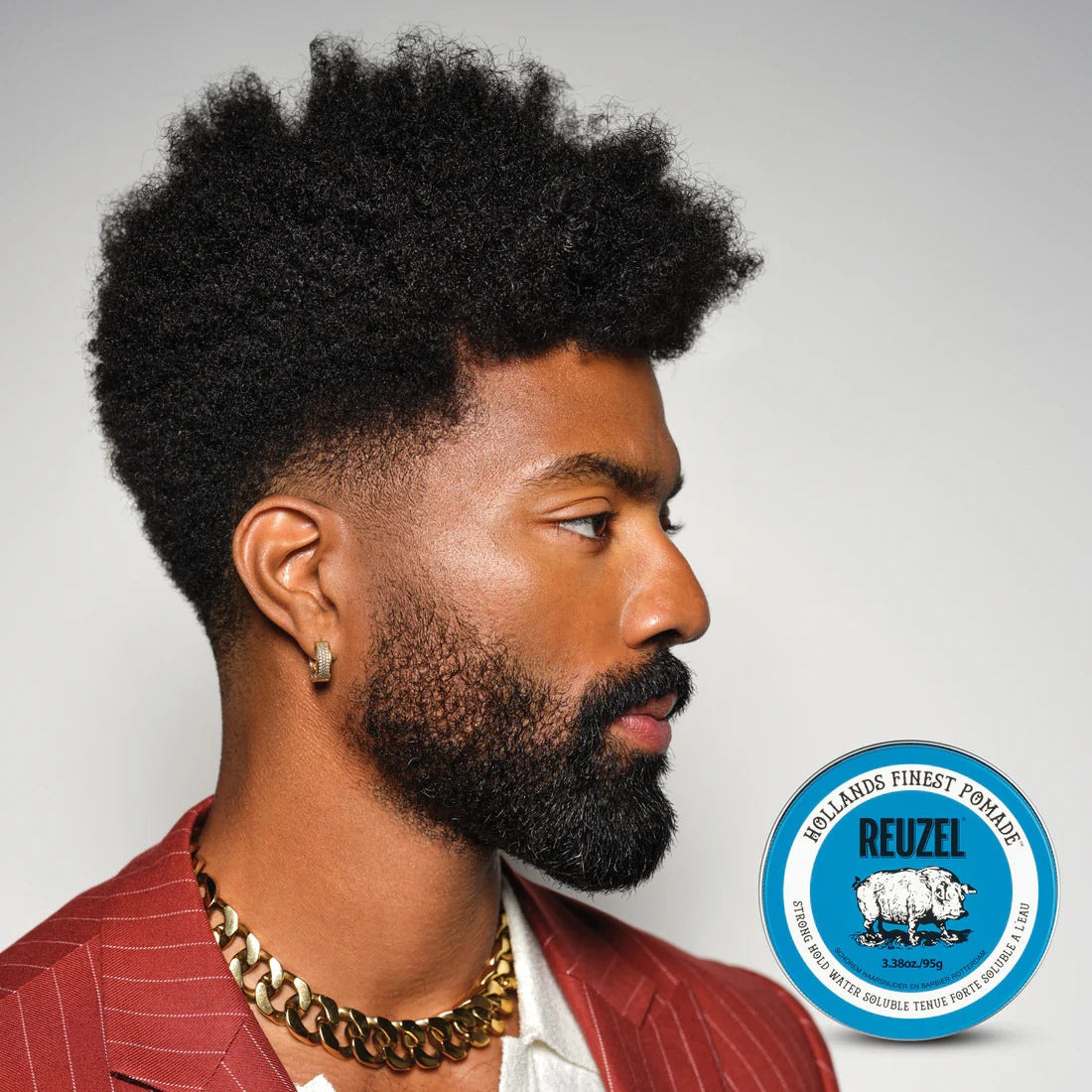 Sáp Vuốt Tóc REUZEL Blue High Shine Strong Hold Pomade