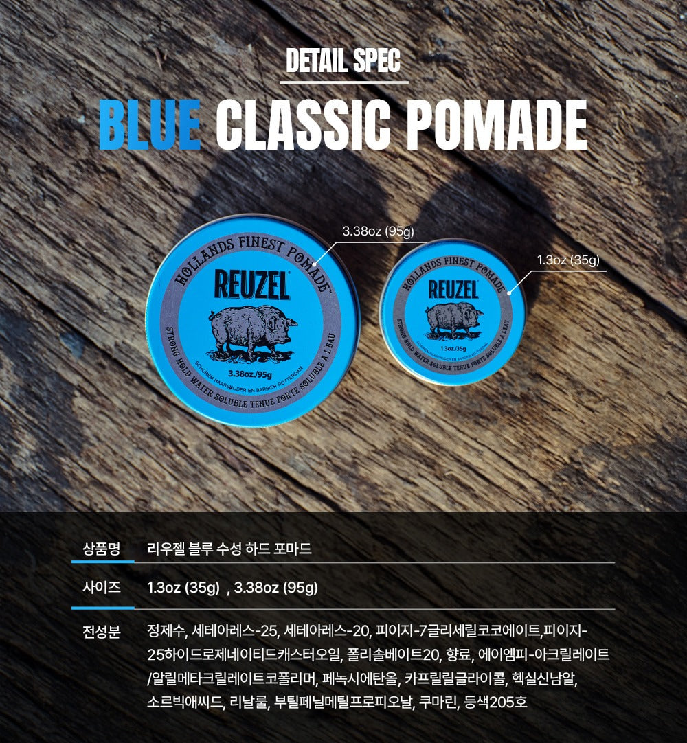 Sáp Vuốt Tóc REUZEL Blue High Shine Strong Hold Pomade