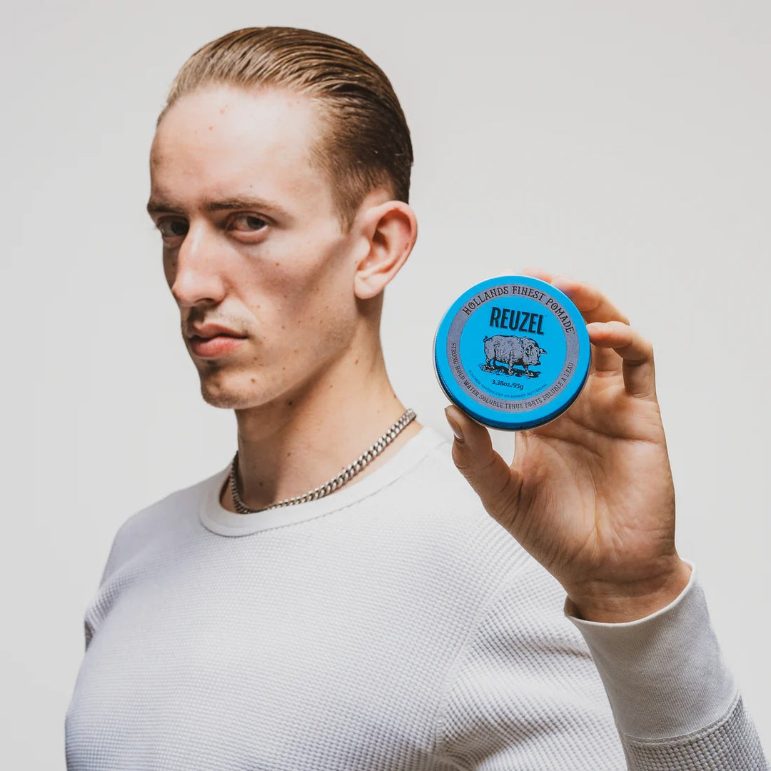 Sáp Vuốt Tóc REUZEL Blue High Shine Strong Hold Pomade