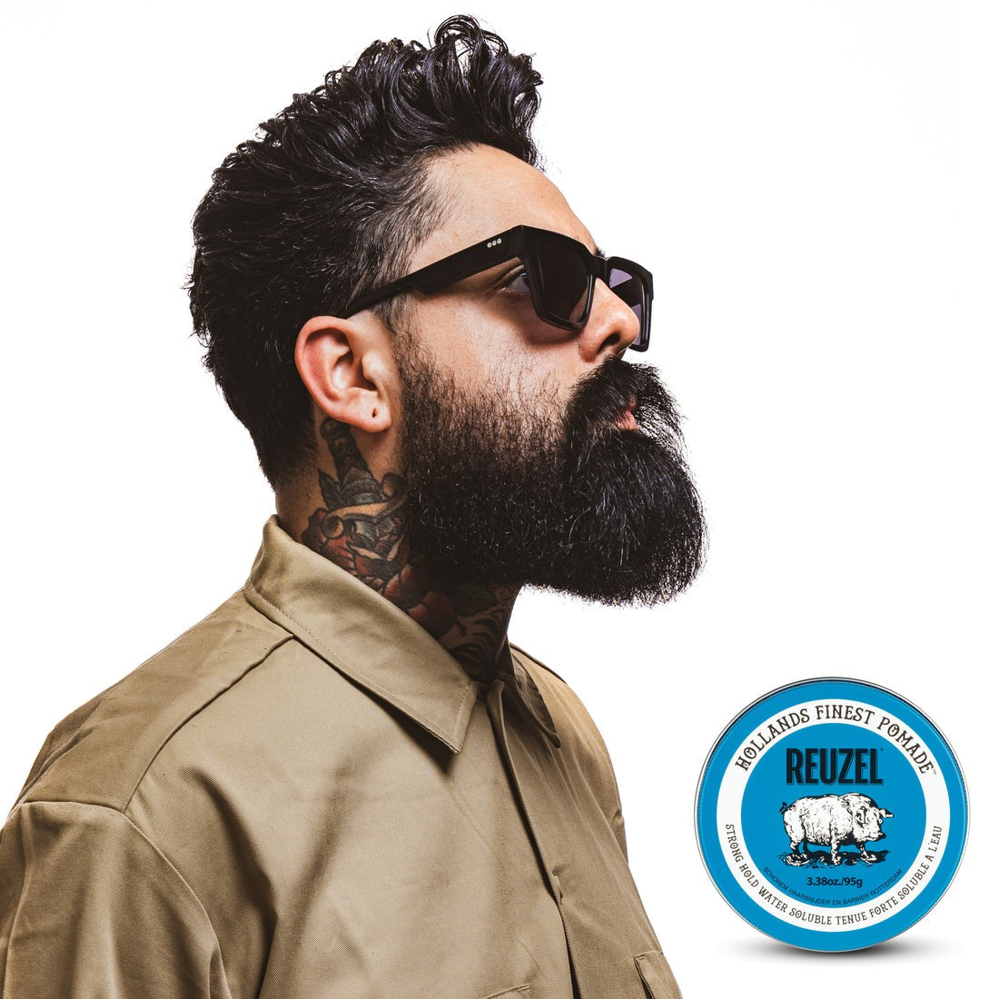 Sáp Vuốt Tóc REUZEL Blue High Shine Strong Hold Pomade