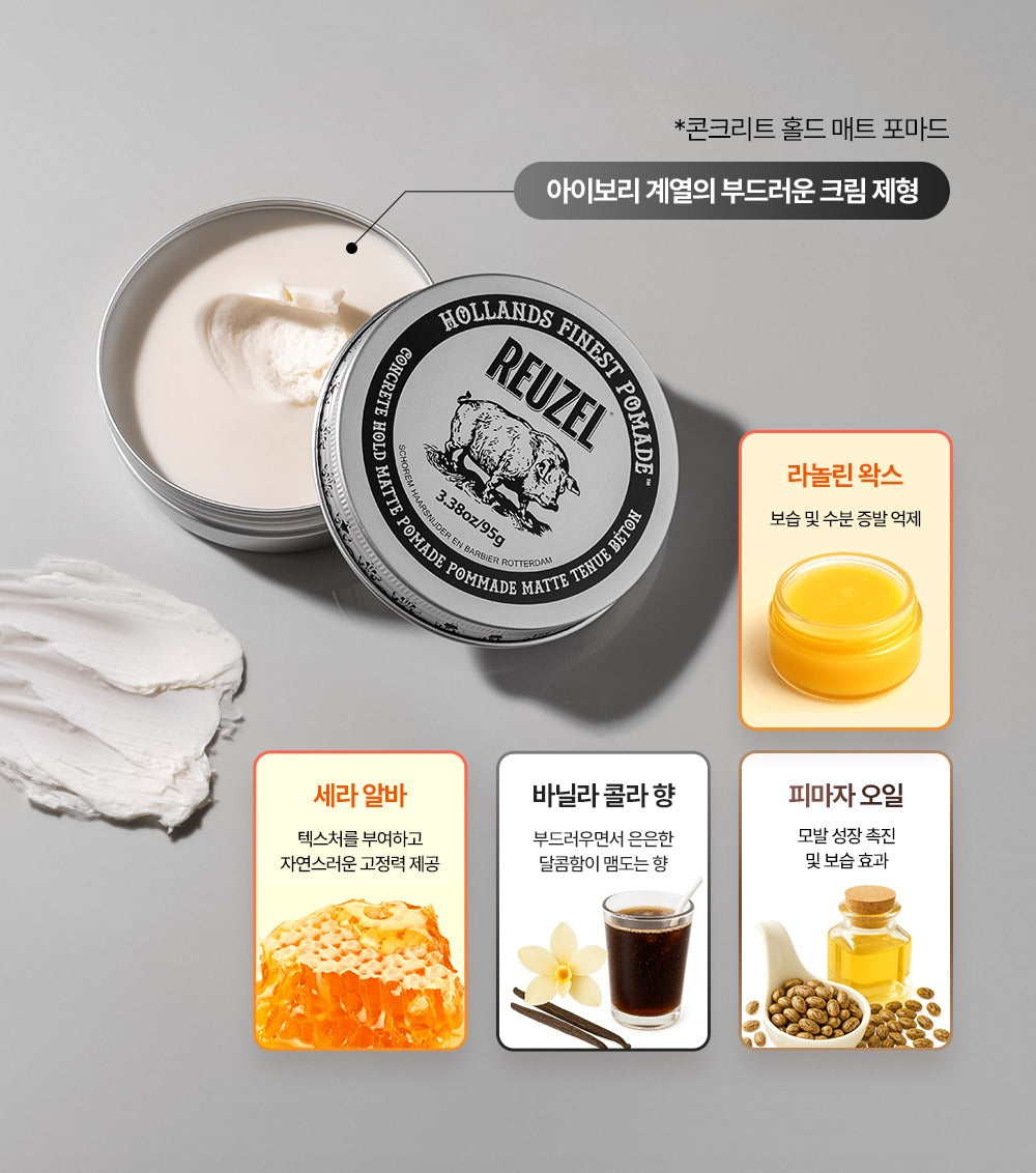 Sáp Vuốt Tóc REUZEL Concrete Hold Matte Pomade