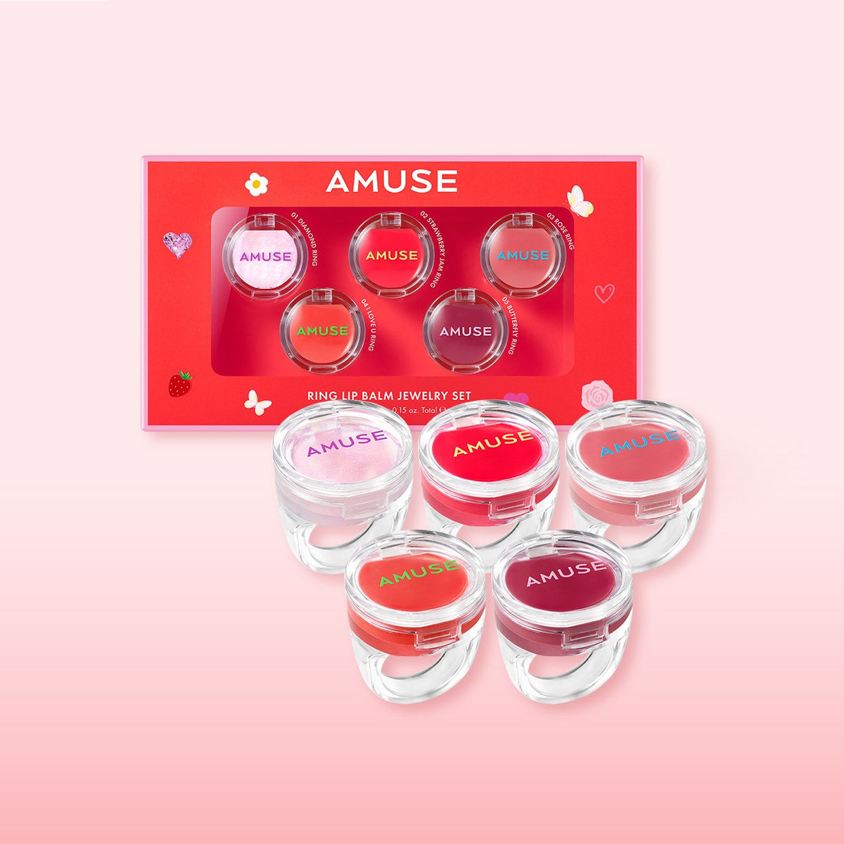 Son AMUSE Ring Lip Balm Jewelry Set