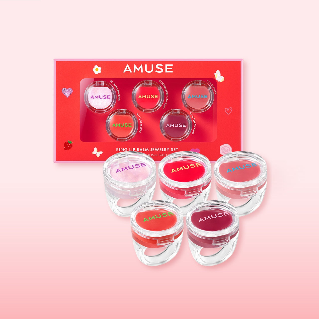 Son AMUSE Ring Lip Balm Jewelry Set-Kallos