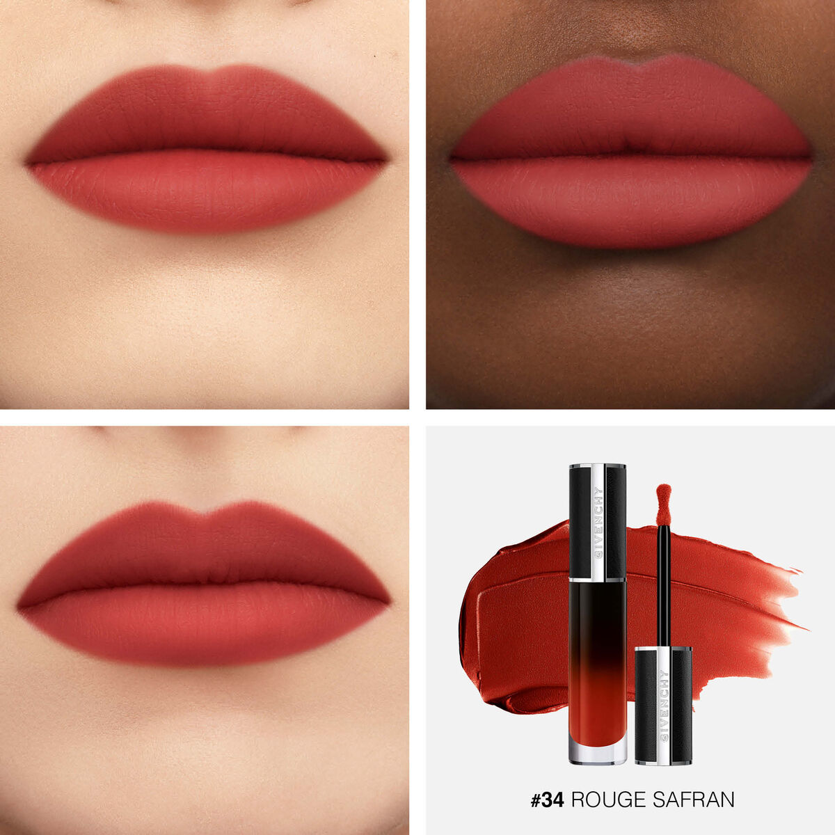 Son GIVENCHY Le Rouge Interdit Cream Velvet #N34 Rouge Safran - Kallos Vietnam