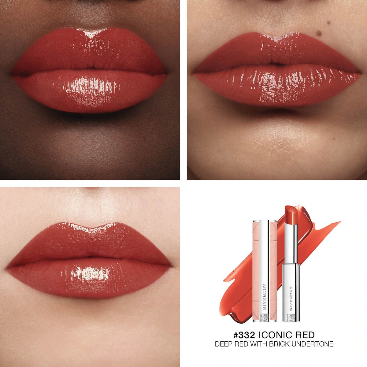 Son GIVENCHY Rose Perfecto Shine Serum Lipstick #N332 Iconic Red