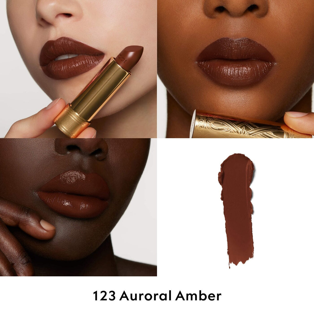 Son GUCCI Rouge à Lèvres Satin Lipstick #123 Auroral Amber-Kallos