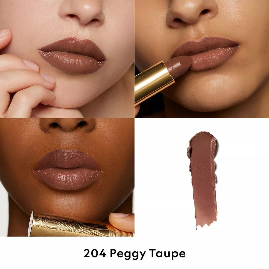 Son GUCCI Rouge à Lèvres Satin Lipstick #204 Peggy Taupe-Kallos