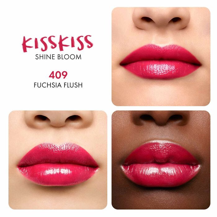 Son GUERLAIN KissKiss Shine Bloom #409 Fuschia Flush-Kallos
